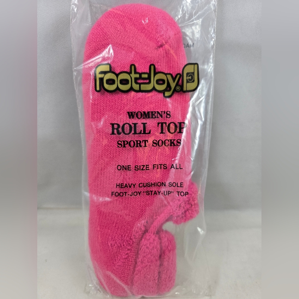 FootJoy Women's Pink Roll Top Sport Socks - Picture 2 of 8